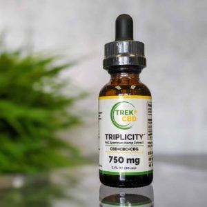 Bottle of TRIPLICITY 750mg Full Spectrum Hemp Extract Tincture