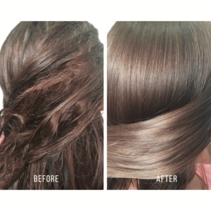 Before and After Hair Pictures for Outre 8 in 1 Leave in CBD Conditioner