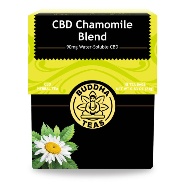 Front of Buddha Teas Chamomile Blend CBD Herbal Tea Package
