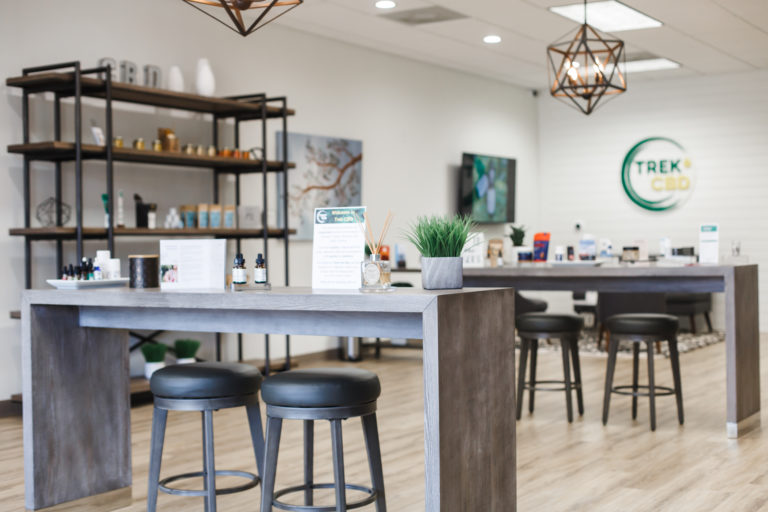 The front desk of Trek CBD's Wake Forest location