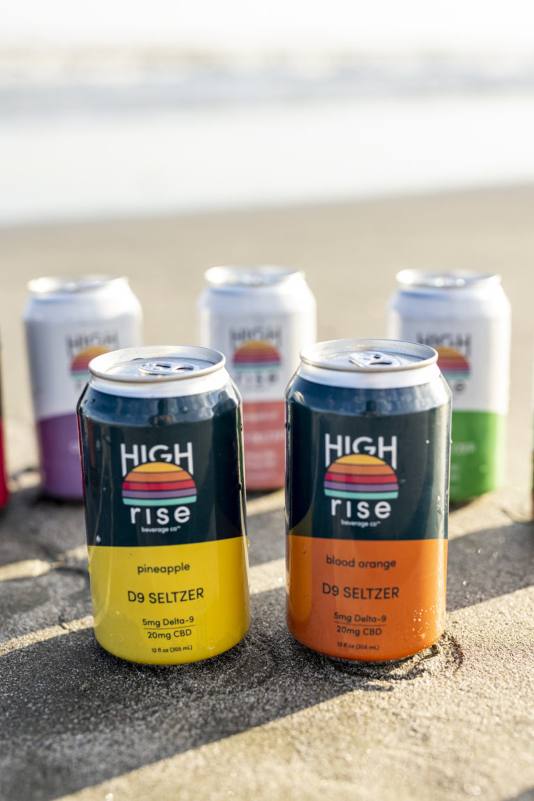 High Rise Delta9 THC + CBD Seltzer, Blood Orange 4 pack Trek CBD