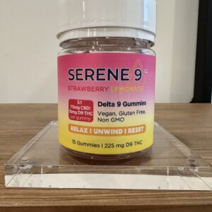 Serene 9 Strawberry Lemonade 5:1 Gummy - 15mg D9 THC and 75mg CBD Per Gummy